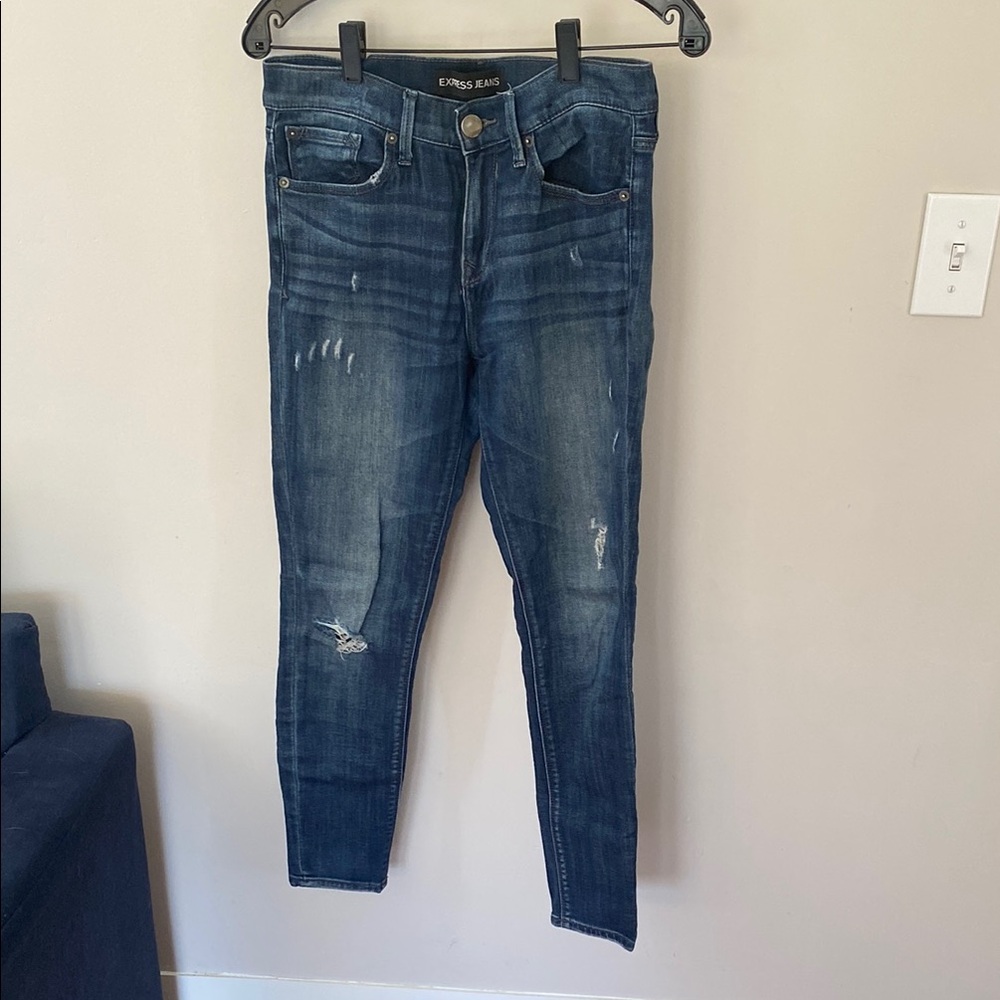 Express High-Waisted Distressed Jeans